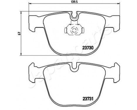 Brake Pad Set, disc brake PP-0109AF Japanparts, Image 2