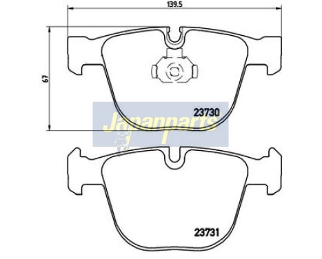 Brake Pad Set, disc brake PP-0109AF Japanparts, Image 2