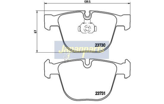 Brake Pad Set, disc brake PP-0109AF Japanparts, Image 2
