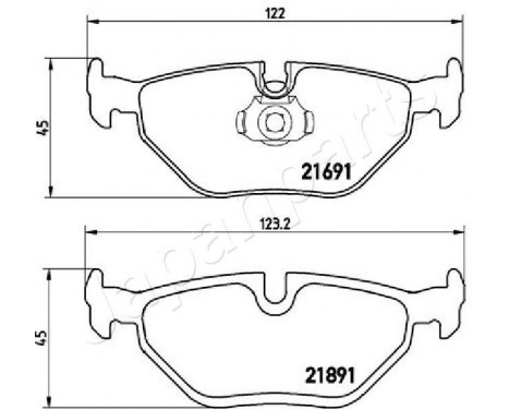 Brake Pad Set, disc brake PP-0110AF Japanparts, Image 2