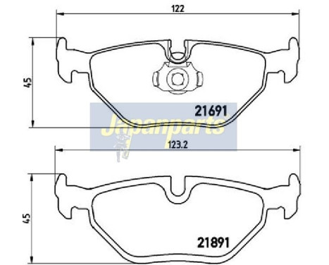 Brake Pad Set, disc brake PP-0110AF Japanparts, Image 2