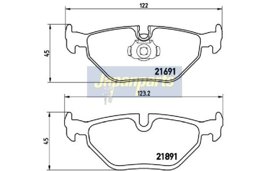 Brake Pad Set, disc brake PP-0110AF Japanparts, Image 2