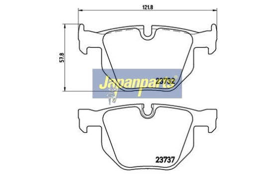 Brake Pad Set, disc brake PP-0111AF Japanparts, Image 2