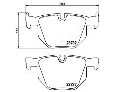 Brake Pad Set, disc brake PP-0111AF Japanparts, Image 2