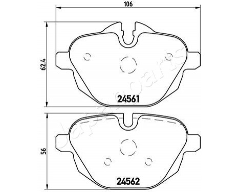 Brake Pad Set, disc brake PP-0112AF Japanparts, Image 2