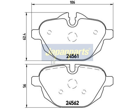 Brake Pad Set, disc brake PP-0112AF Japanparts, Image 2