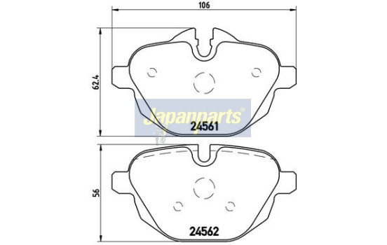 Brake Pad Set, disc brake PP-0112AF Japanparts, Image 2