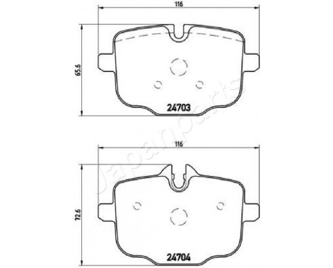 Brake Pad Set, disc brake PP-0113AF Japanparts, Image 2