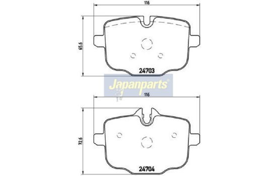 Brake Pad Set, disc brake PP-0113AF Japanparts, Image 2
