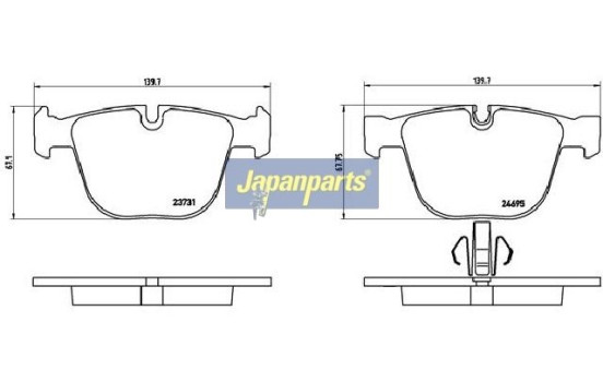 Brake Pad Set, disc brake PP-0115AF Japanparts, Image 2