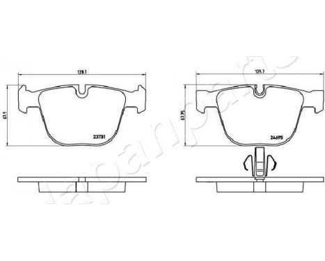 Brake Pad Set, disc brake PP-0115AF Japanparts, Image 2