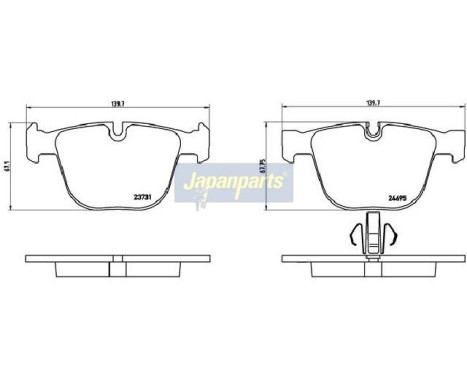 Brake Pad Set, disc brake PP-0115AF Japanparts, Image 2