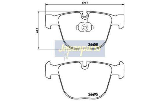 Brake Pad Set, disc brake PP-0117AF Japanparts, Image 2