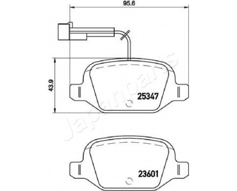 Brake Pad Set, disc brake PP-0200AF Japanparts, Image 2