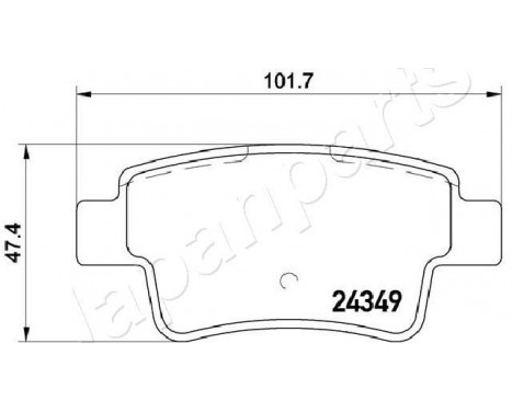 Brake Pad Set, disc brake PP-0201AF Japanparts, Image 2