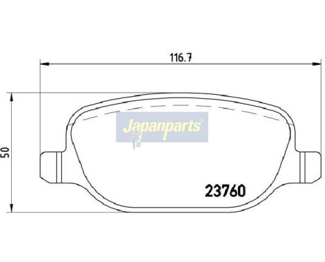 Brake Pad Set, disc brake PP-0202AF Japanparts, Image 2