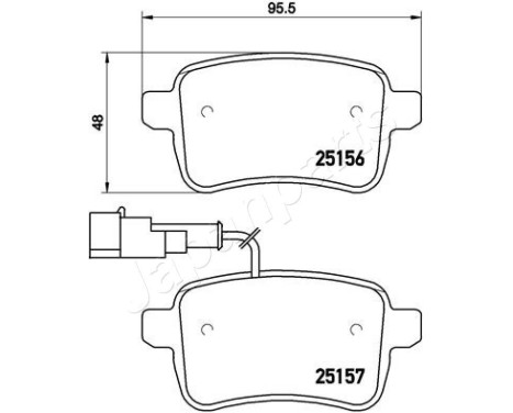 Brake Pad Set, disc brake PP-0205AF Japanparts, Image 2
