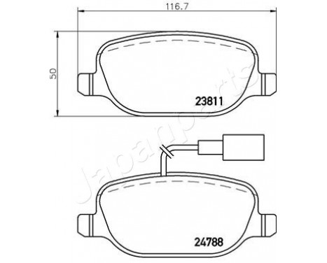 Brake Pad Set, disc brake PP-0206AF Japanparts, Image 2