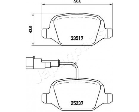 Brake Pad Set, disc brake PP-0207AF Japanparts, Image 2