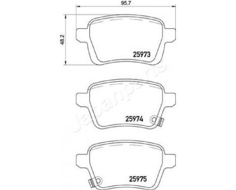 Brake Pad Set, disc brake PP-0209AF Japanparts, Image 2