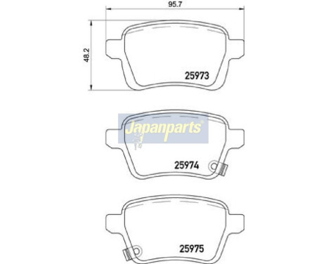 Brake Pad Set, disc brake PP-0209AF Japanparts, Image 2