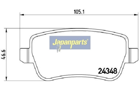 Brake Pad Set, disc brake PP-0212AF Japanparts, Image 2