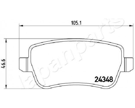 Brake Pad Set, disc brake PP-0212AF Japanparts, Image 2