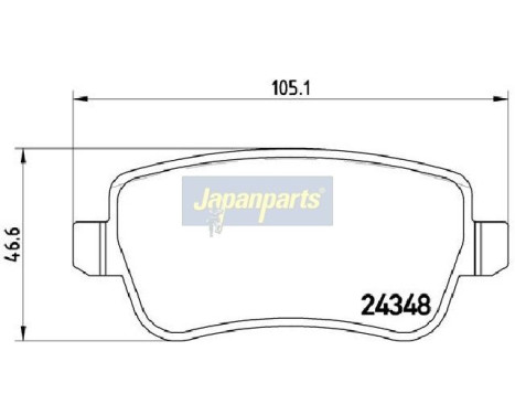 Brake Pad Set, disc brake PP-0212AF Japanparts, Image 2
