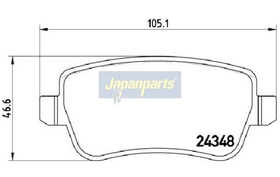 Brake Pad Set, disc brake PP-0212AF Japanparts, Image 2