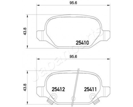 Brake Pad Set, disc brake PP-0214AF Japanparts, Image 2