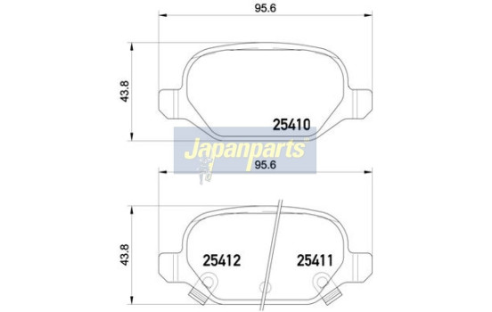 Brake Pad Set, disc brake PP-0214AF Japanparts, Image 2