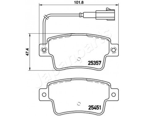 Brake Pad Set, disc brake PP-0215AF Japanparts, Image 2