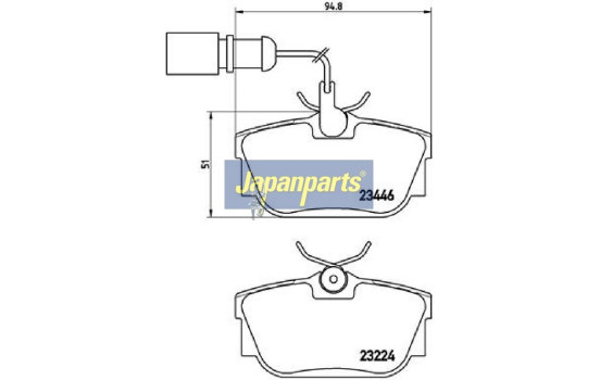 Brake Pad Set, disc brake PP-0301AF Japanparts, Image 2