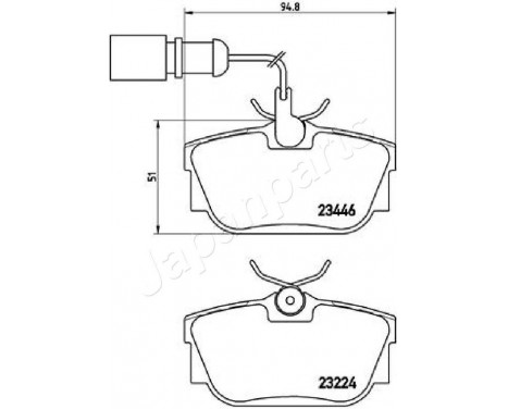 Brake Pad Set, disc brake PP-0301AF Japanparts, Image 2