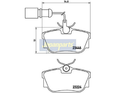 Brake Pad Set, disc brake PP-0301AF Japanparts, Image 2