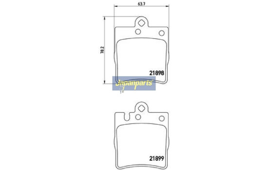 Brake Pad Set, disc brake PP-0504AF Japanparts, Image 2