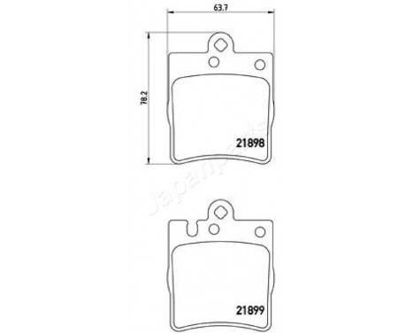 Brake Pad Set, disc brake PP-0504AF Japanparts, Image 2