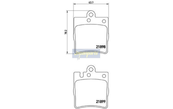 Brake Pad Set, disc brake PP-0504AF Japanparts, Image 2