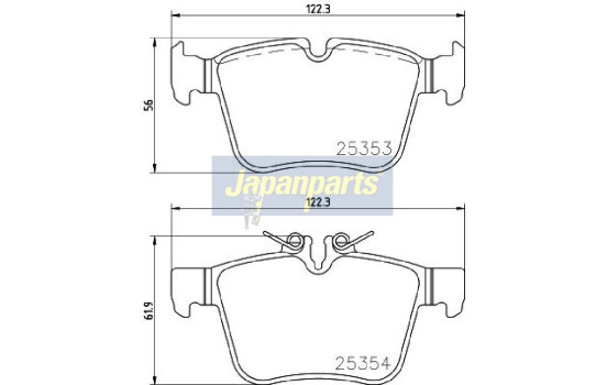 Brake Pad Set, disc brake PP-0507AF Japanparts, Image 2