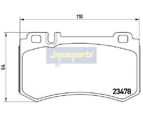 Brake Pad Set, disc brake PP-0509AF Japanparts, Image 2