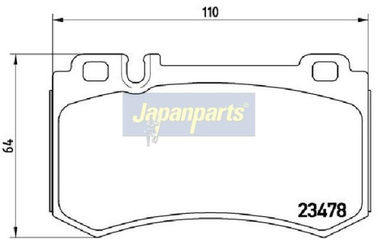 Brake Pad Set, disc brake PP-0509AF Japanparts, Image 2