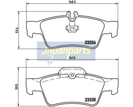 Brake Pad Set, disc brake PP-0511AF Japanparts, Image 2