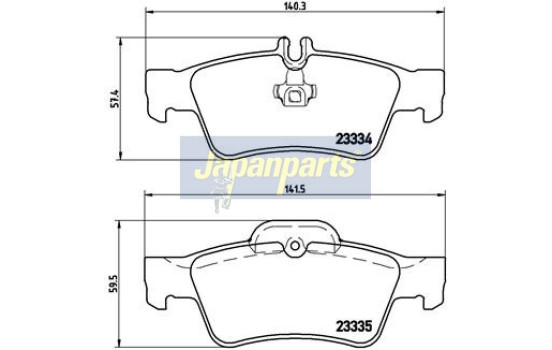 Brake Pad Set, disc brake PP-0511AF Japanparts, Image 2