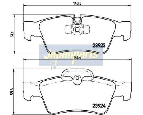 Brake Pad Set, disc brake PP-0515AF Japanparts, Image 2