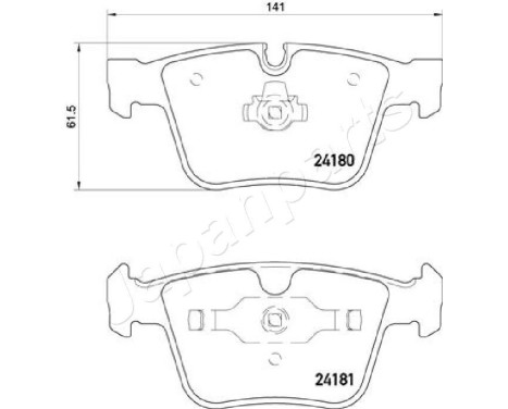 Brake Pad Set, disc brake PP-0520AF Japanparts, Image 2