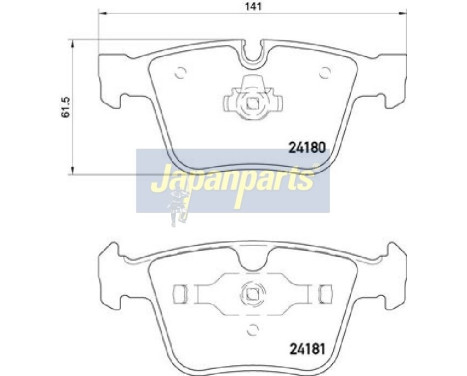 Brake Pad Set, disc brake PP-0520AF Japanparts, Image 2
