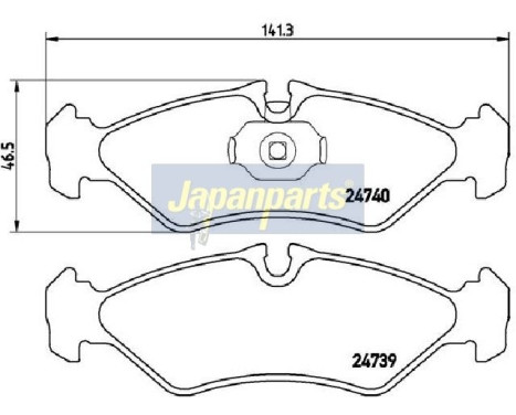 Brake Pad Set, disc brake PP-0521AF Japanparts, Image 2