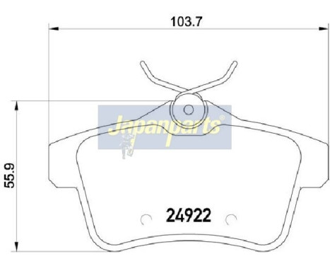 Brake Pad Set, disc brake PP-0604AF Japanparts, Image 2