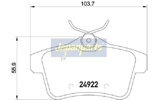 Brake Pad Set, disc brake PP-0604AF Japanparts, Image 2