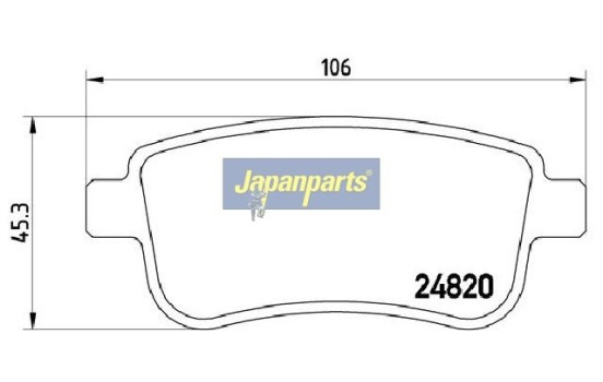 Brake Pad Set, disc brake PP-0703AF Japanparts, Image 2